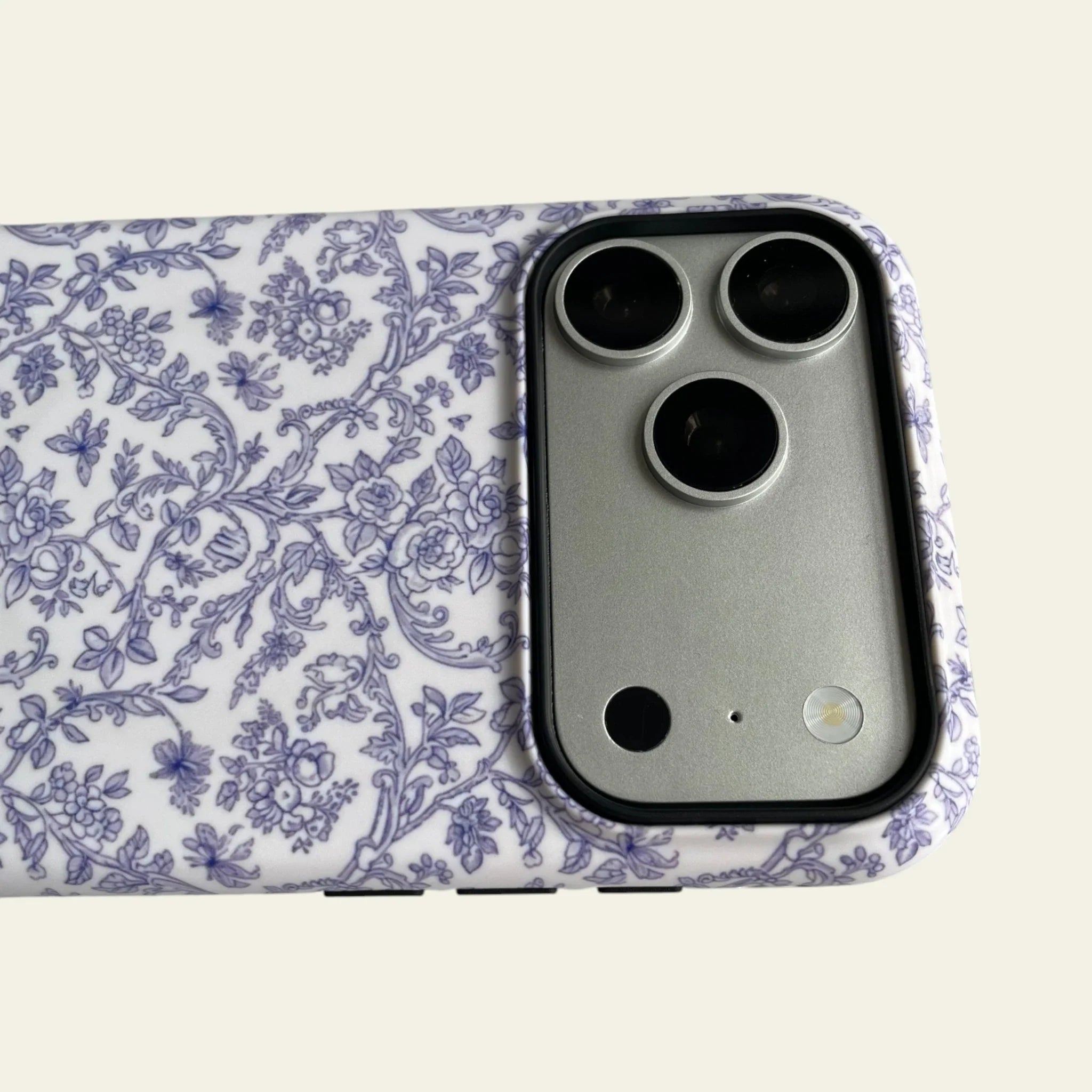 Blue Toile Floral Matte Case - MagSafe Compatible