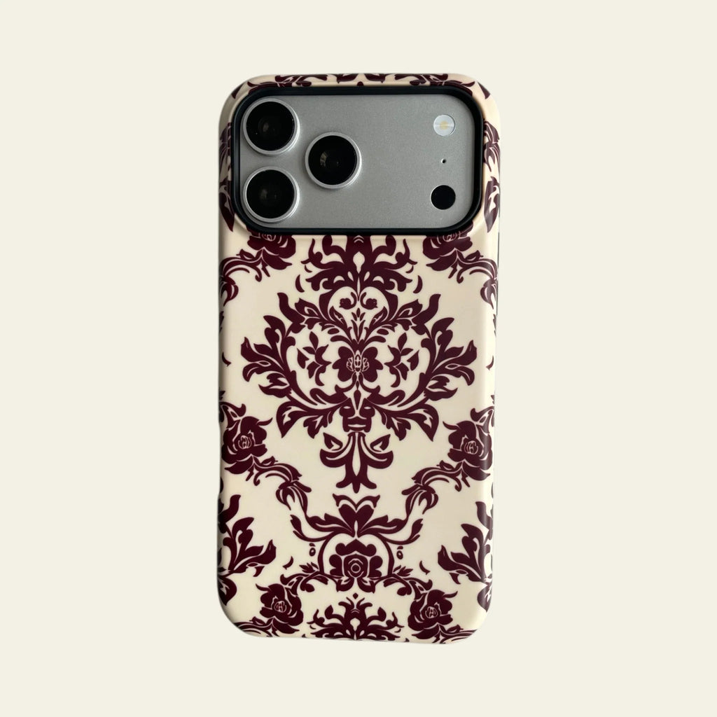 Burgundy Damask Matte Case - MagSafe Compatible