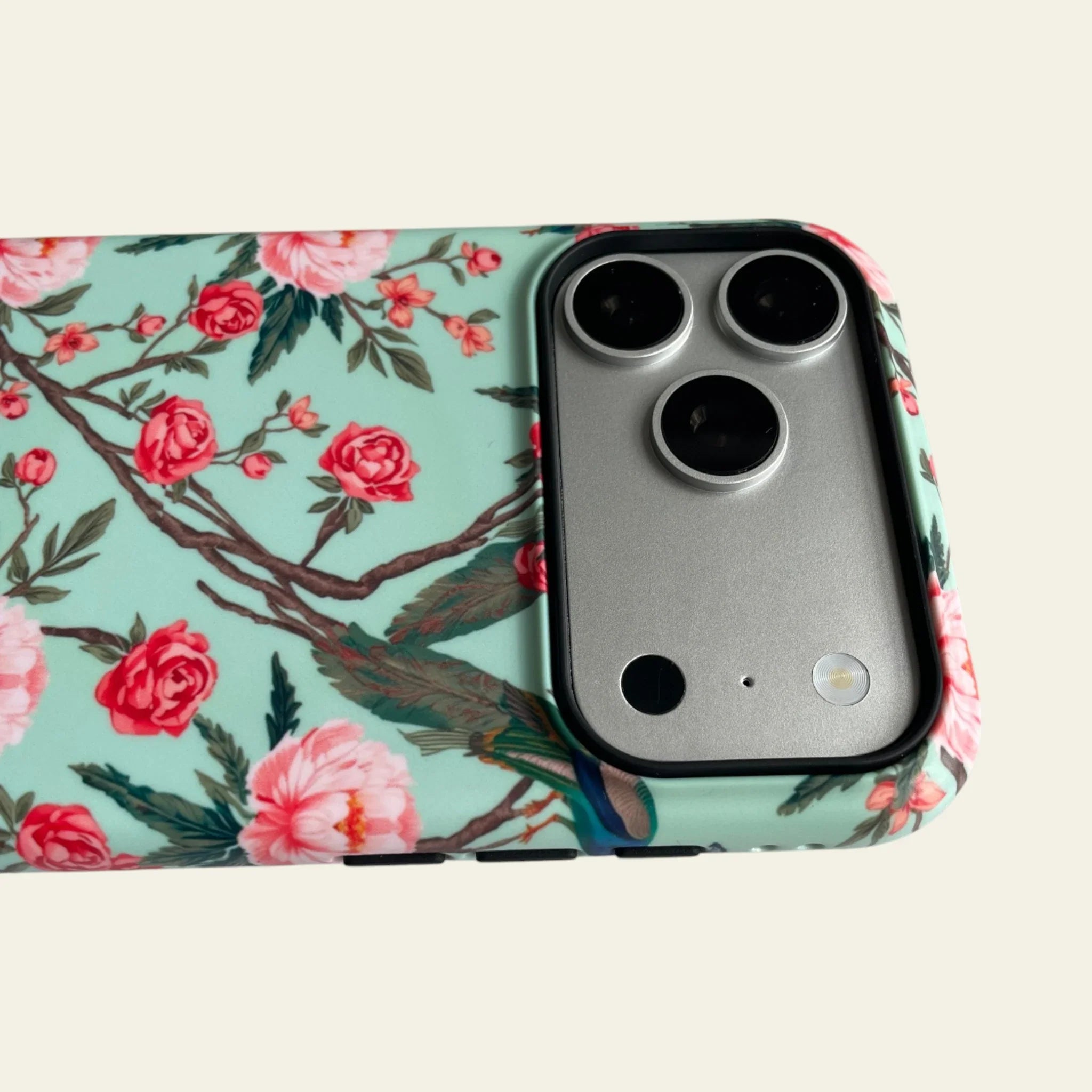 Chinoiserie Peacock & Peony Matte Case for iPhone 15-17 Series - MagSafe | Narovik