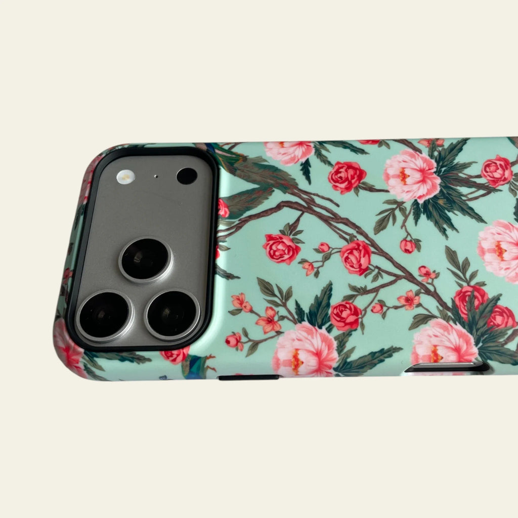 Chinoiserie Peacock & Peony Matte Case for iPhone 15-17 Series - MagSafe | Narovik