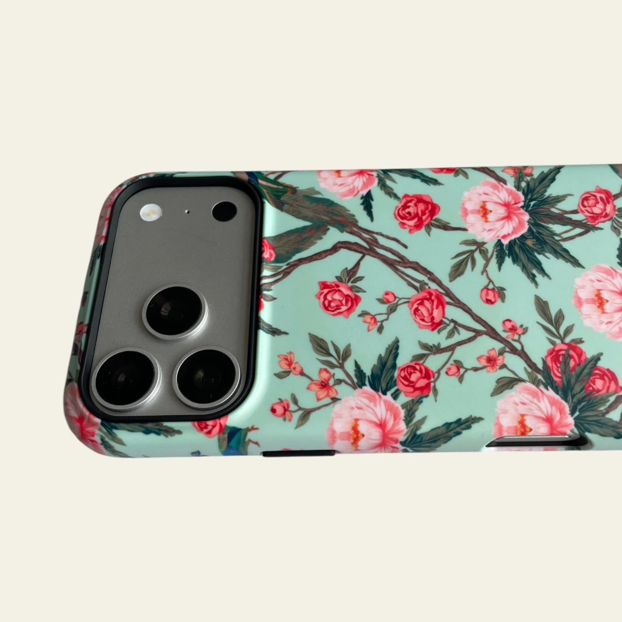 Chinoiserie Peacock & Peony Matte Case for iPhone 15-17 Series - MagSafe | Narovik