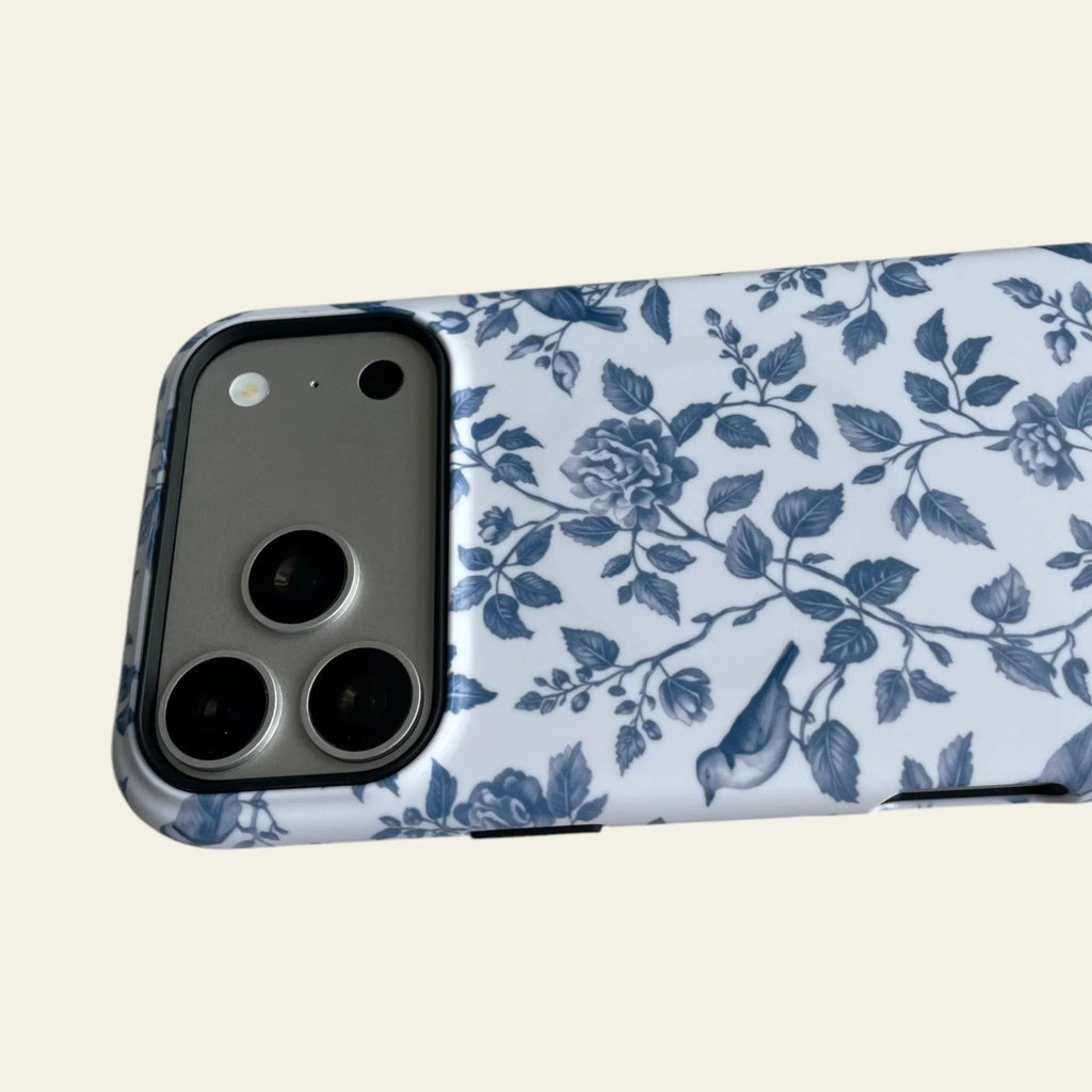 Classic Blue Toile Matte Case for iPhone 15-17 Series - MagSafe | Narovik