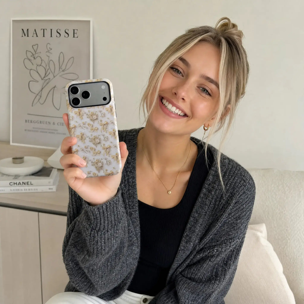 Coquette Bow & Daisy Matte Case for iPhone 15-17 Series - MagSafe | Narovik