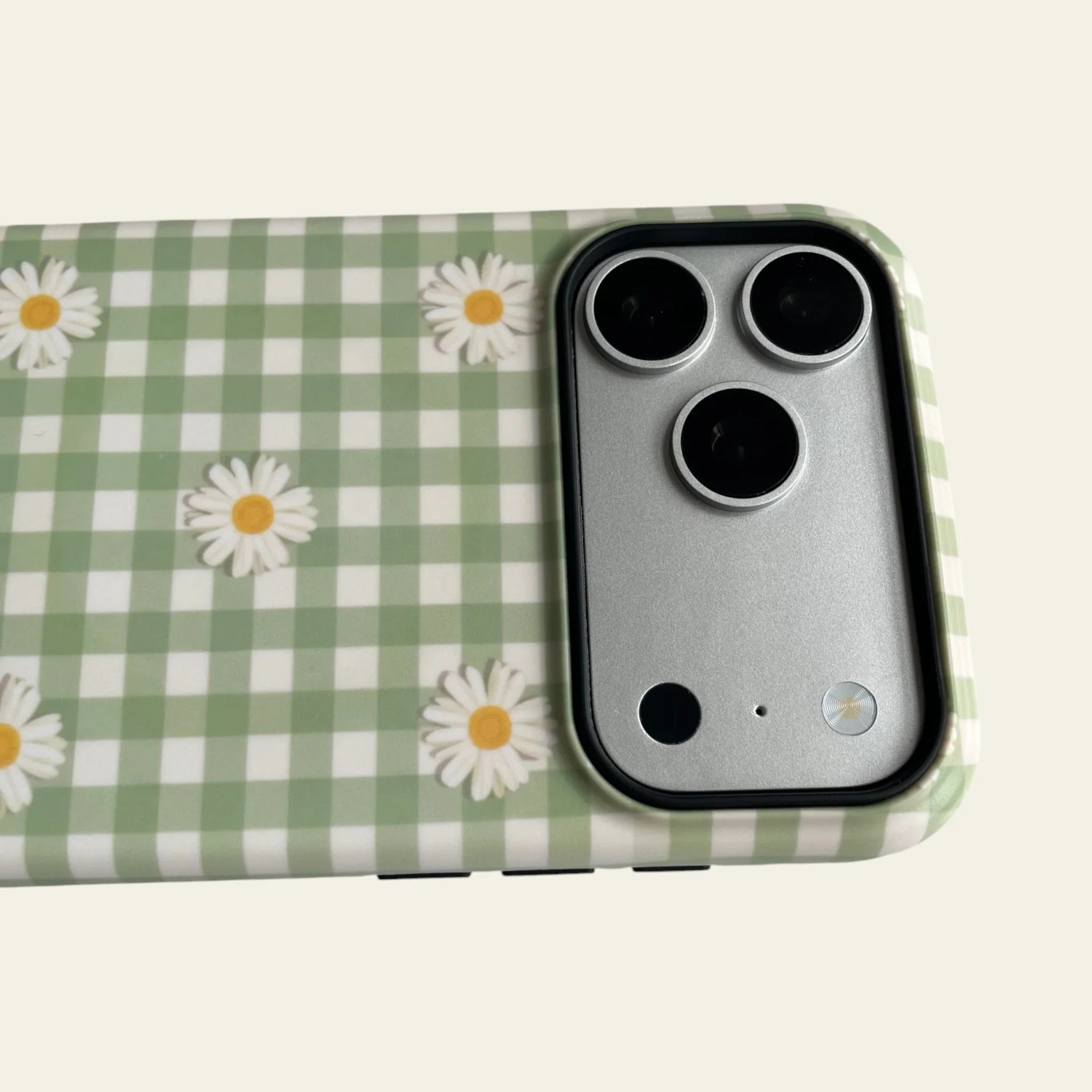 Cottagecore Mint Gingham Daisy Matte Case for iPhone 15-17 Series - MagSafe | Narovik