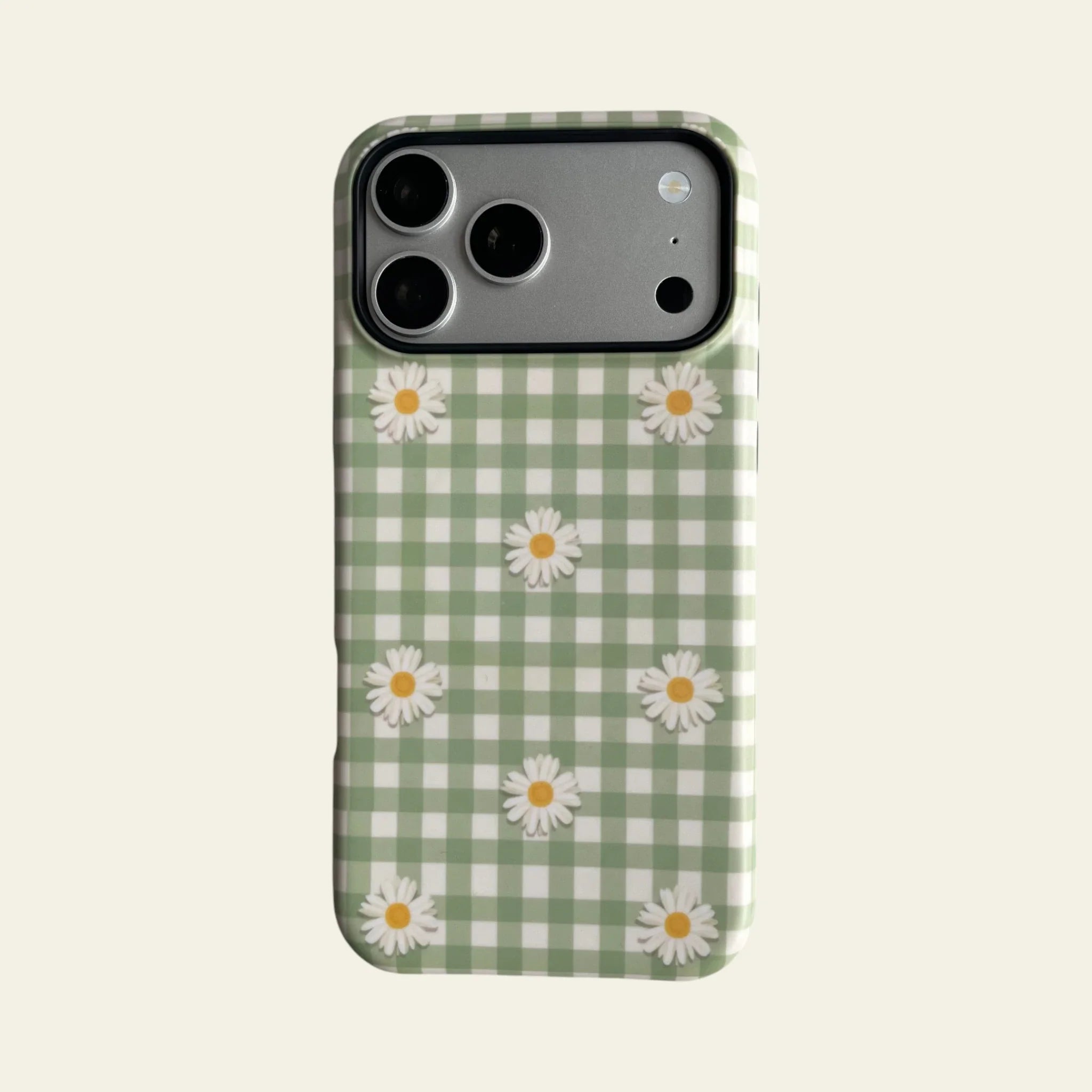 Cottagecore Mint Gingham Daisy Matte Case for iPhone 15-17 Series - MagSafe | Narovik