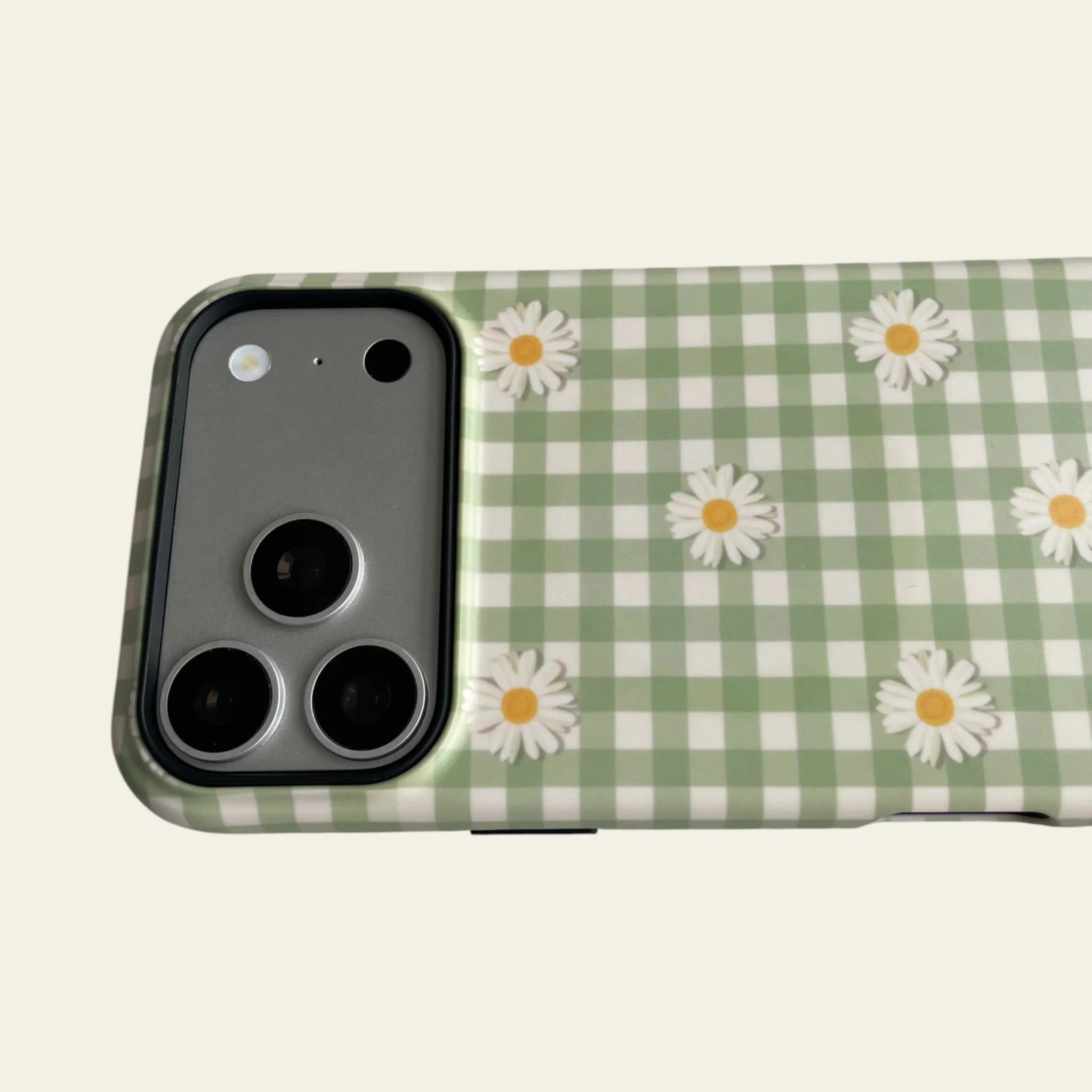 Cottagecore Mint Gingham Daisy Matte Case for iPhone 15-17 Series - MagSafe | Narovik