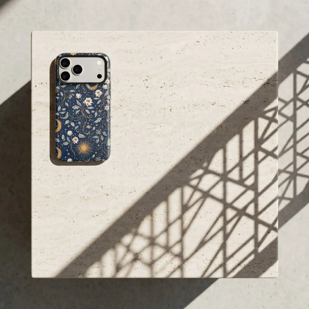 Midnight Celestial Floral Matte Case for iPhone 15-17 Series - MagSafe | Narovik