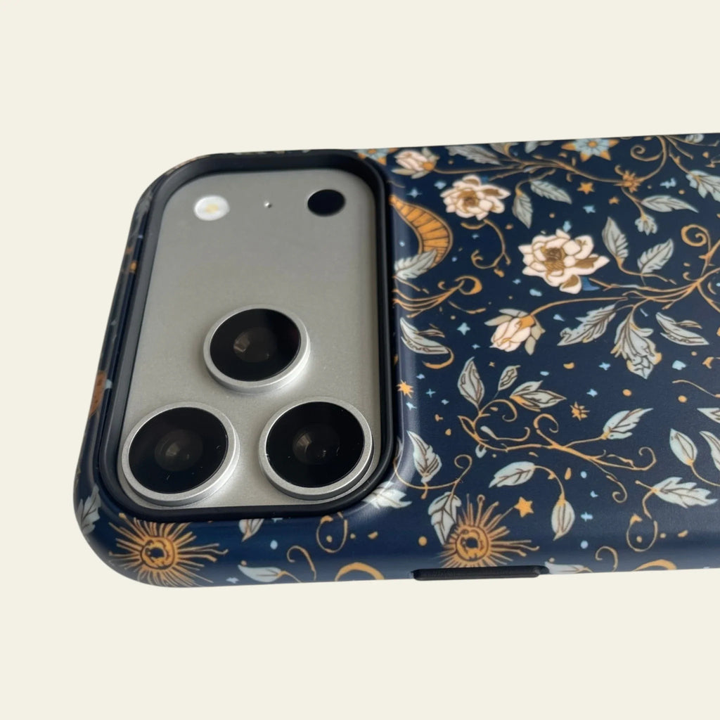Midnight Celestial Floral Matte Case for iPhone 15-17 Series - MagSafe | Narovik