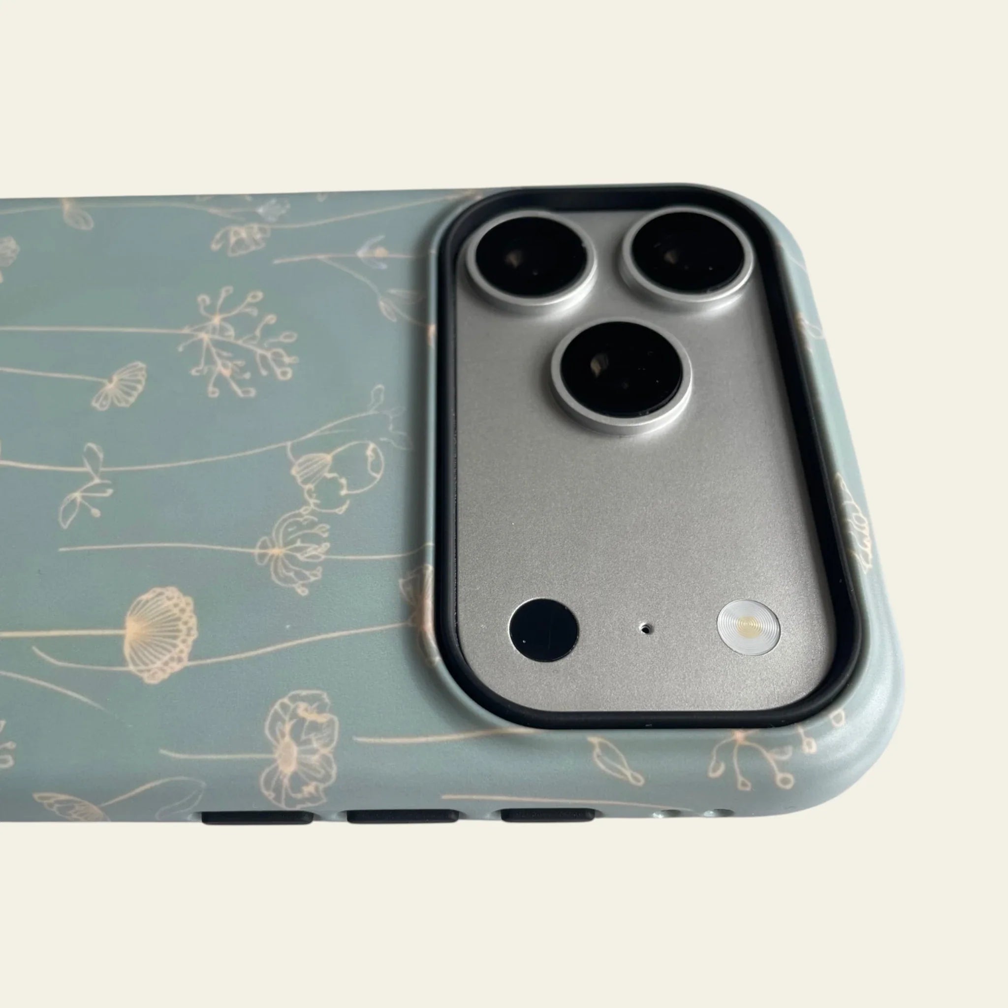 Sage Green Line Art Wildflower Matte Case for iPhone 15-17 Series - MagSafe | Narovik