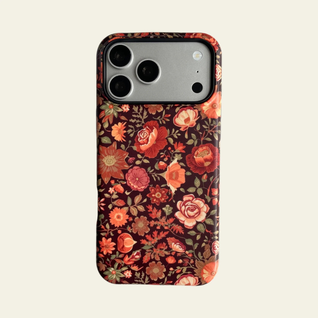 Terracotta Floral Matte Case - MagSafe Compatible