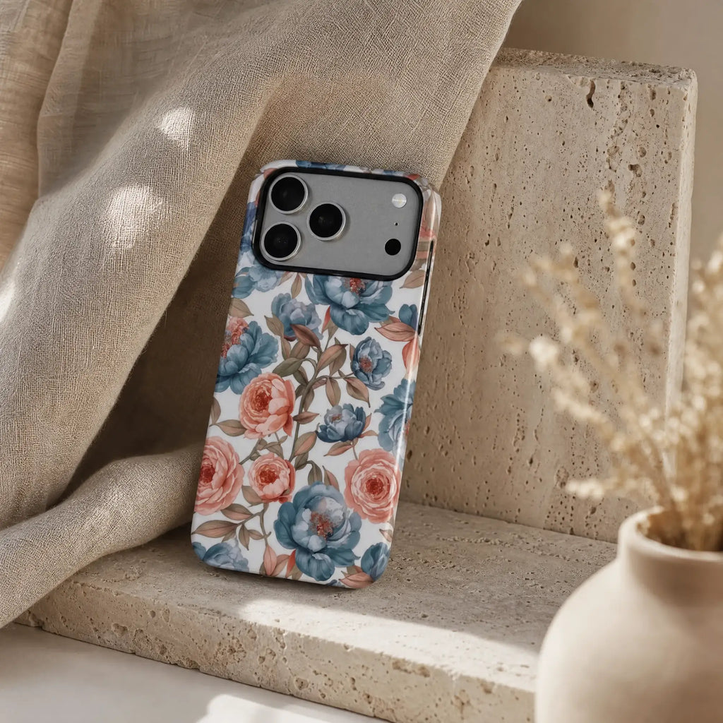 Vintage Blue Peony Matte Case - MagSafe Compatible