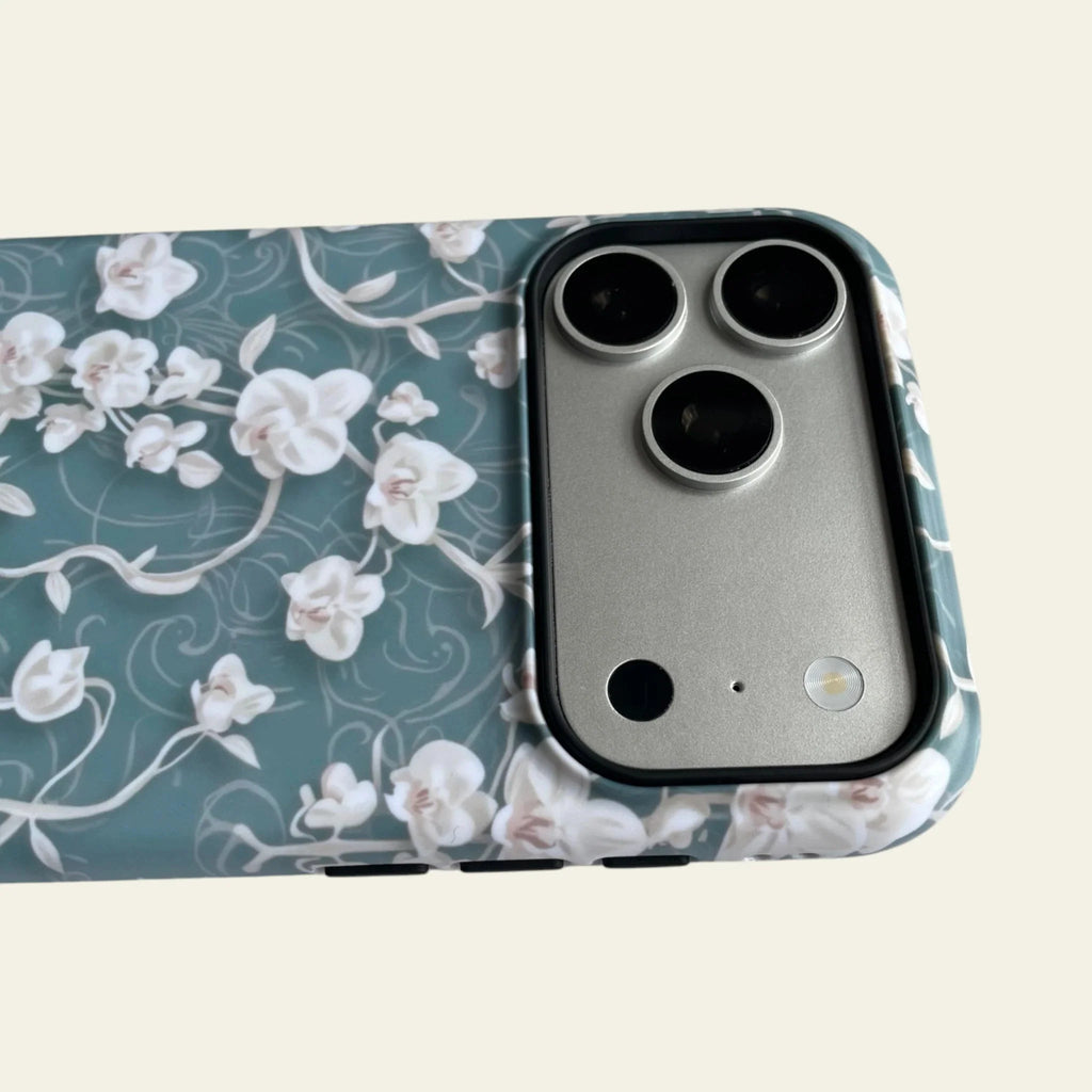 Vintage Chinoiserie Orchid Matte Case for iPhone 15-17 Series - MagSafe | Narovik