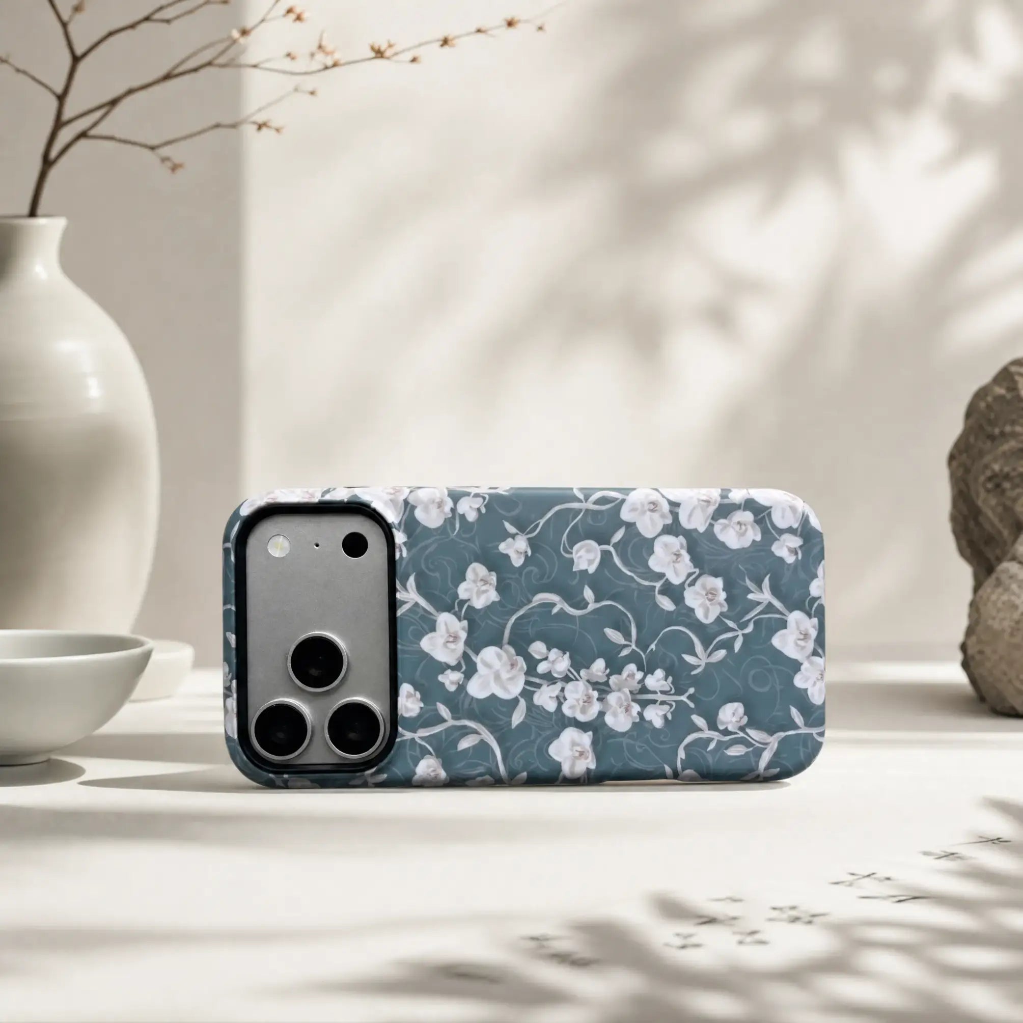 Vintage Chinoiserie Orchid Matte Case for iPhone 15-17 Series - MagSafe | Narovik