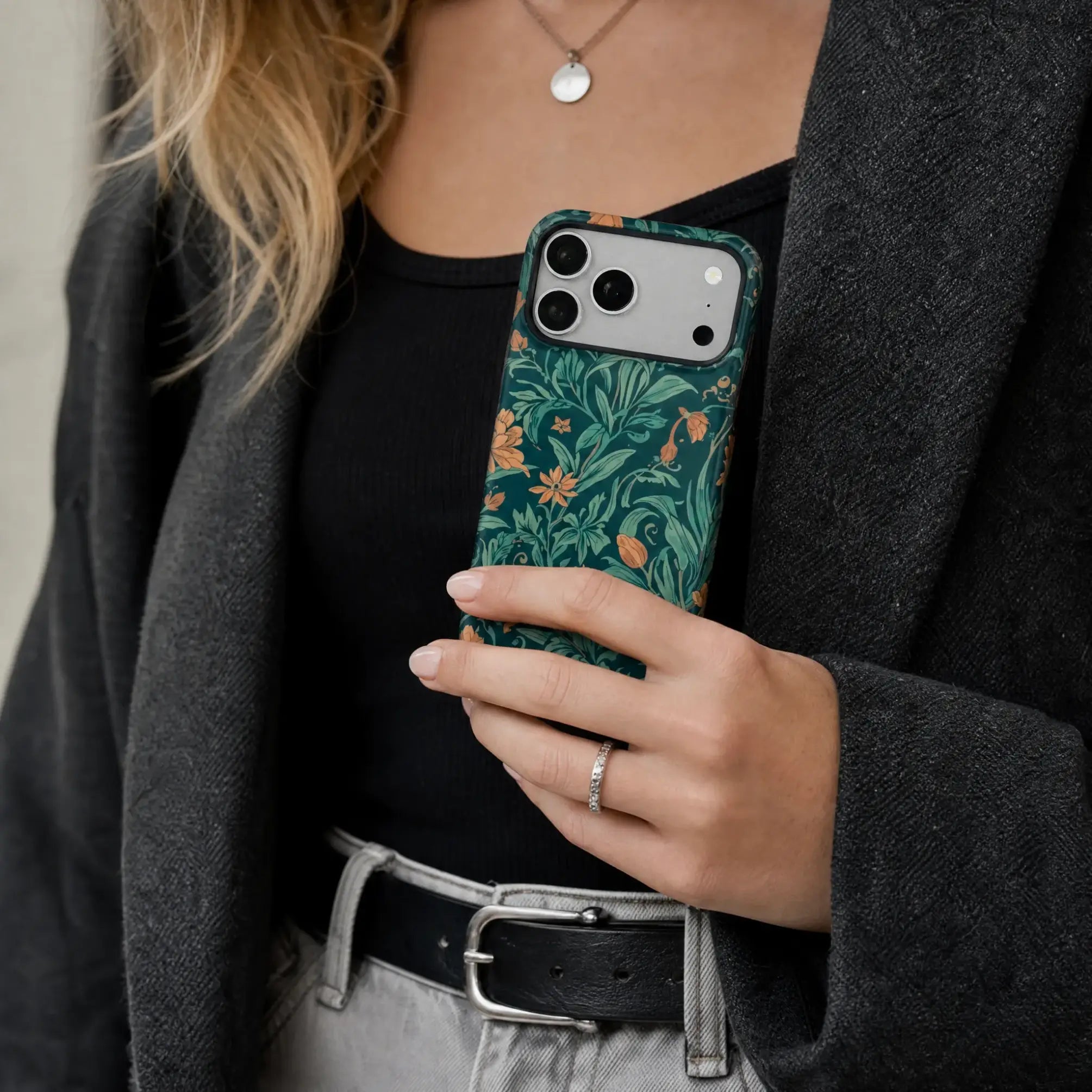 William Morris Inspired Floral Matte Case for iPhone 15-17 Series - MagSafe | Narovik