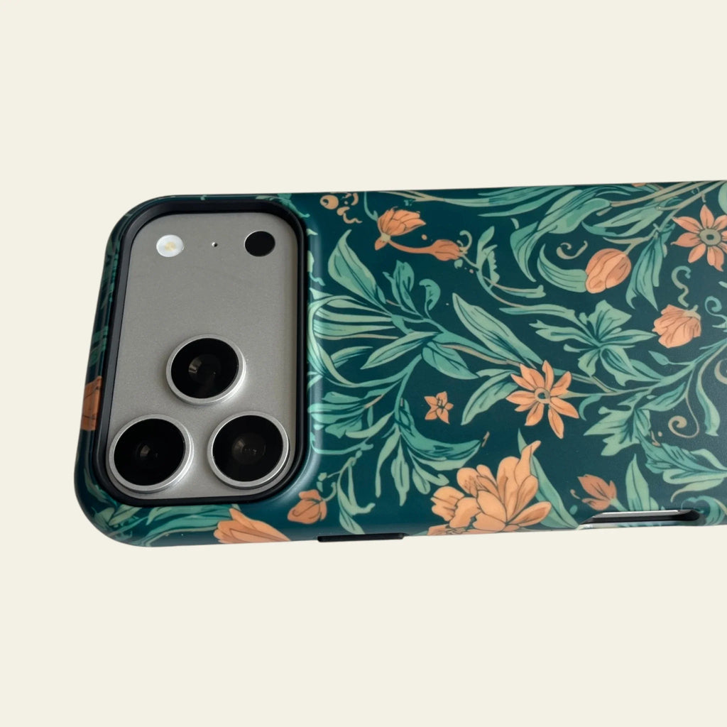 William Morris Inspired Floral Matte Case for iPhone 15-17 Series - MagSafe | Narovik