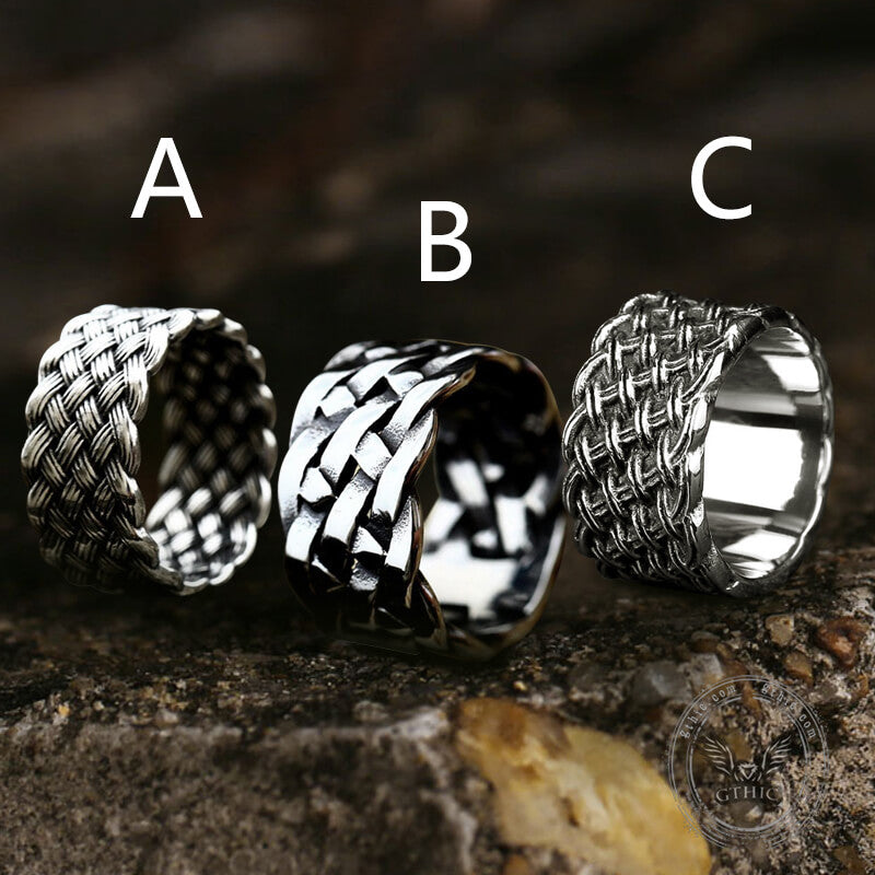 Minimalism Braided Ring in Stainless Steel