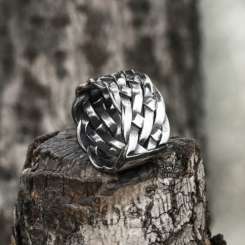 Minimalism Braided Ring in Stainless Steel