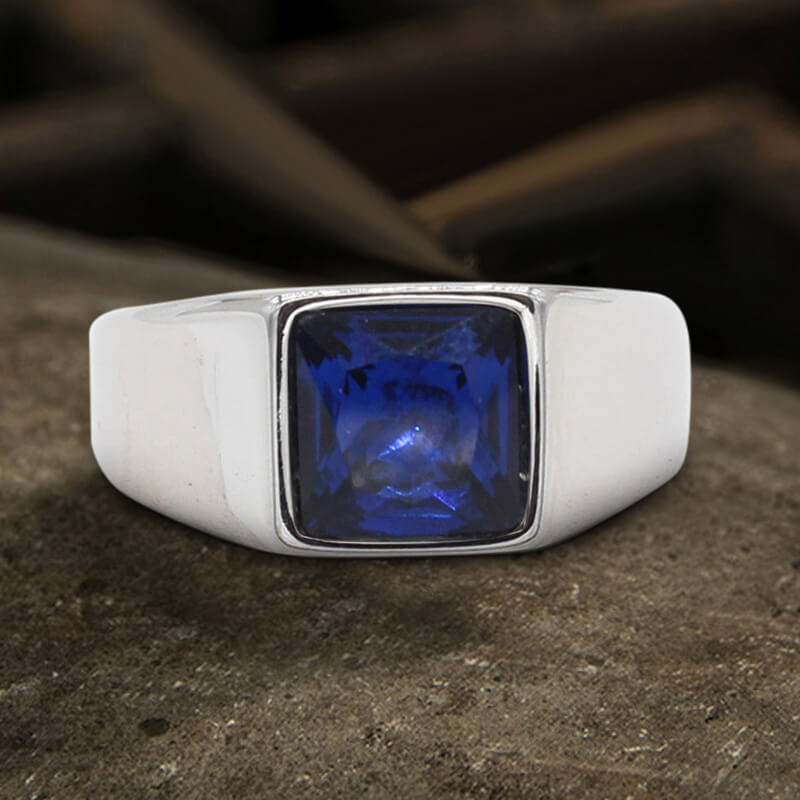 Minimalist Birthstone Ring in Stainless Steel