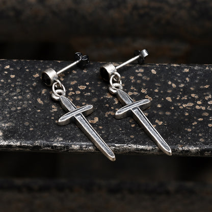 Minimalist Cross Earrings in Sterling Silver
