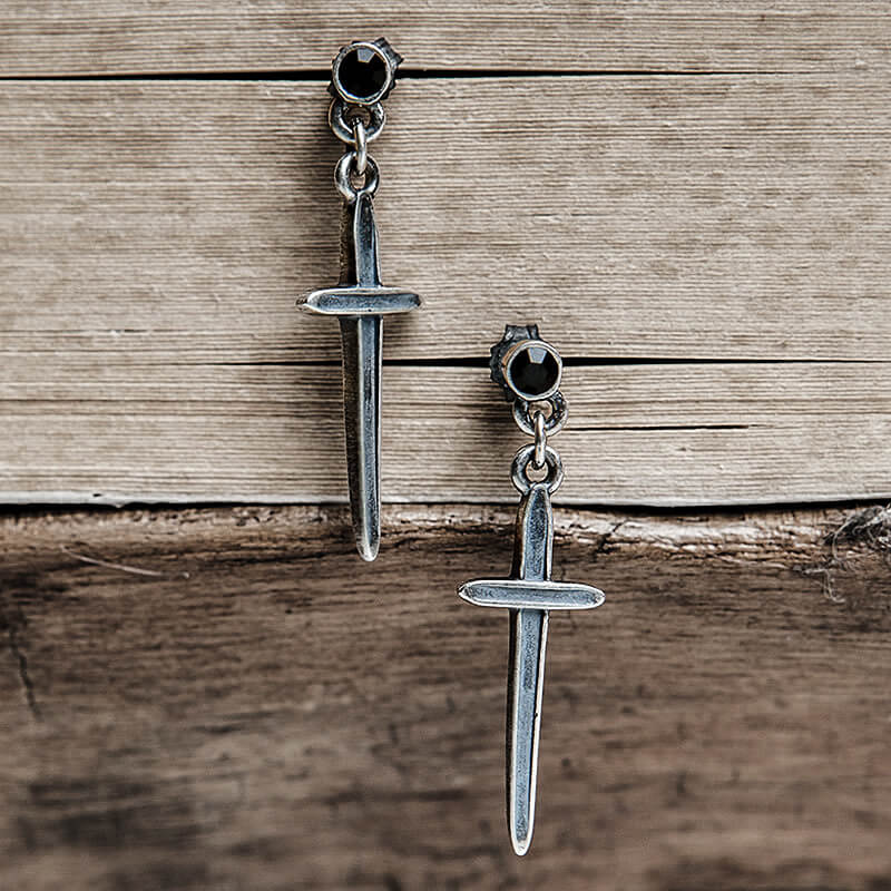 Minimalist Cross Earrings in Sterling Silver