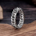 Minimalist Double Weave Chain Ring in Stainless Steel