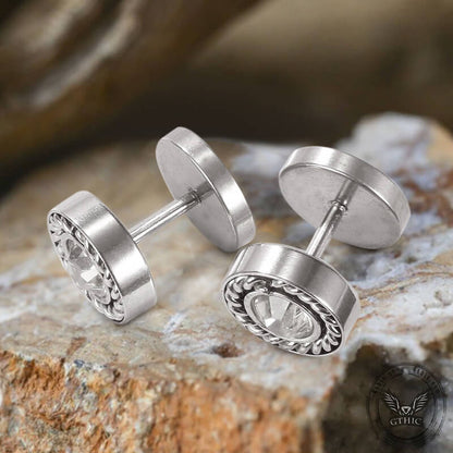 Minimalist Round Zircon Stud Earrings in Stainless Steel