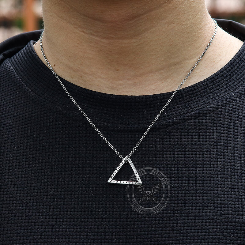 Mobius Strip Runes Viking Pendant in Stainless Steel