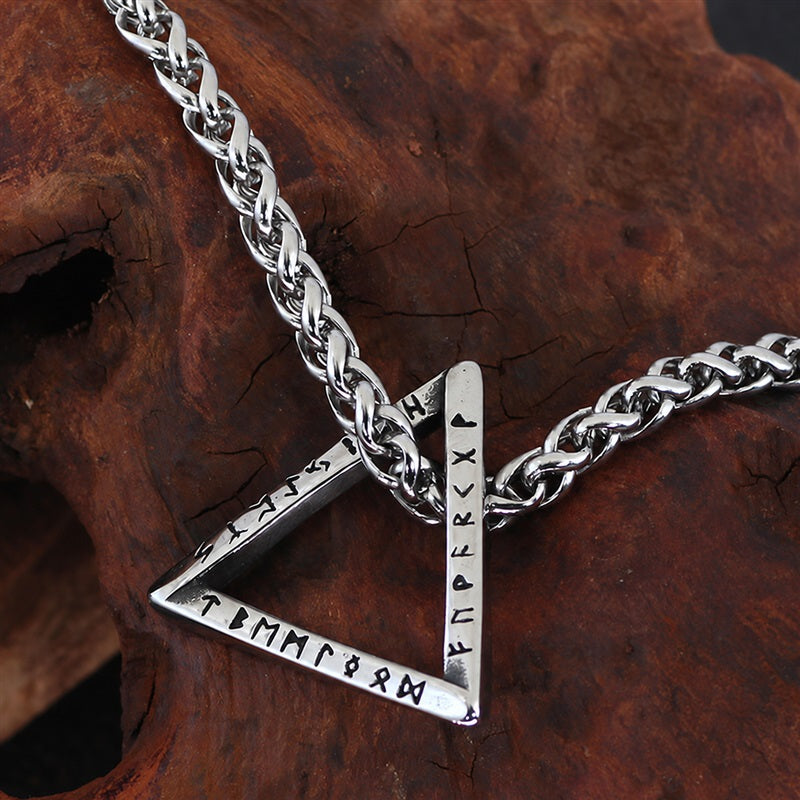 Mobius Strip Runes Viking Pendant in Stainless Steel