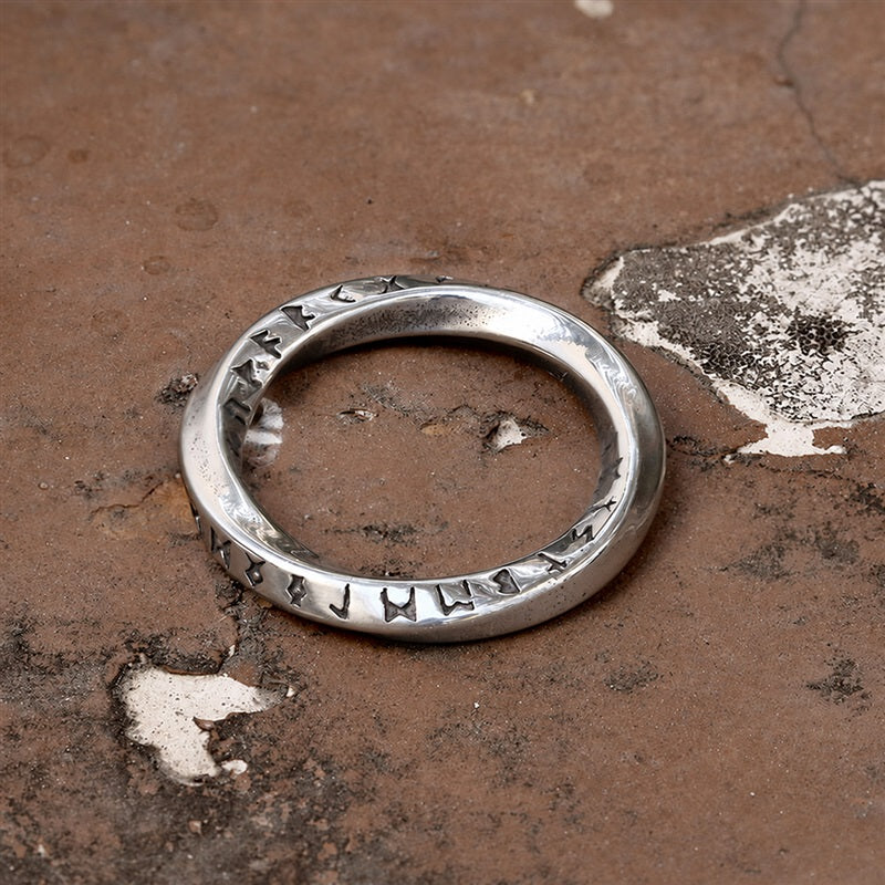 Mobius Strip Runes Viking Pendant in Stainless Steel