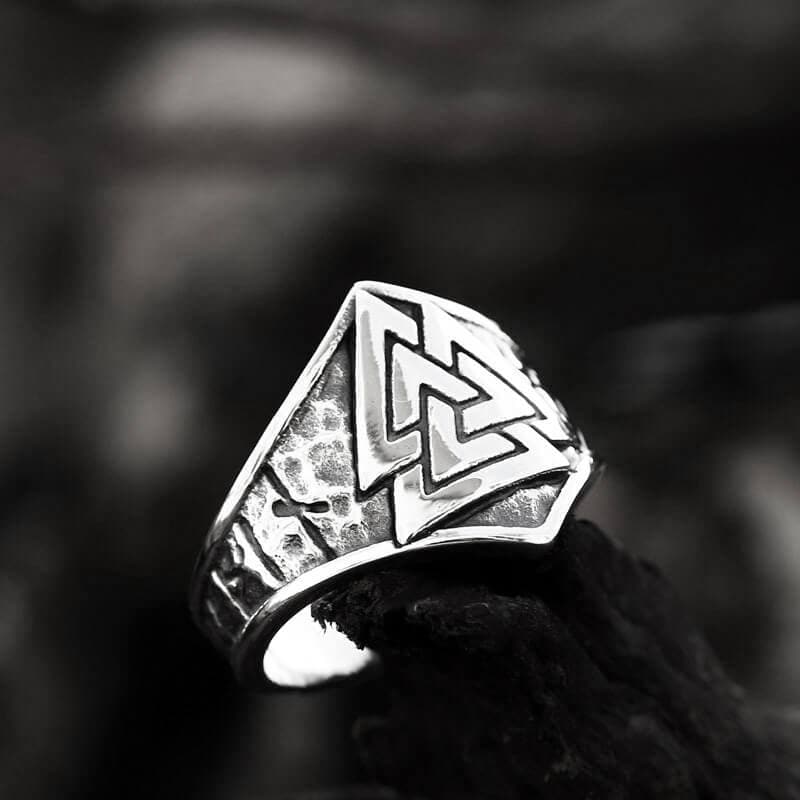 Mysterious Valknut Symbol Ring in Stainless Steel