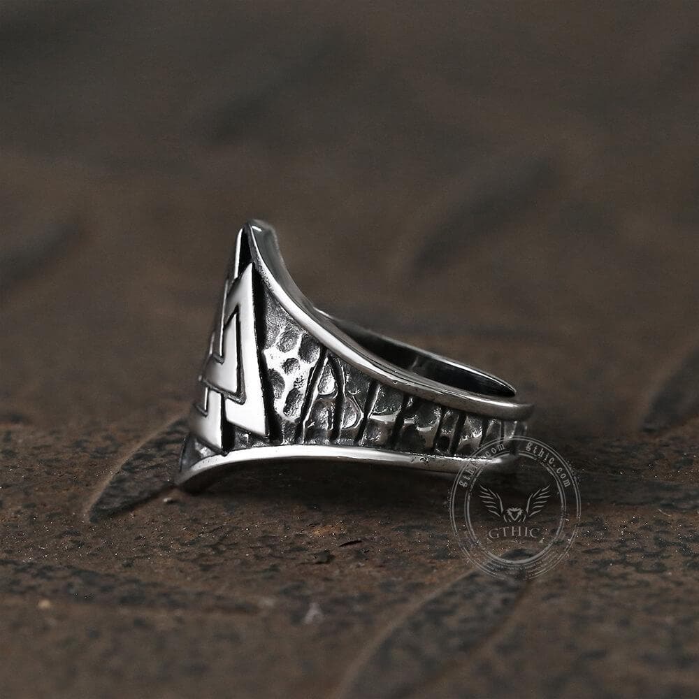 Mysterious Valknut Symbol Ring in Stainless Steel