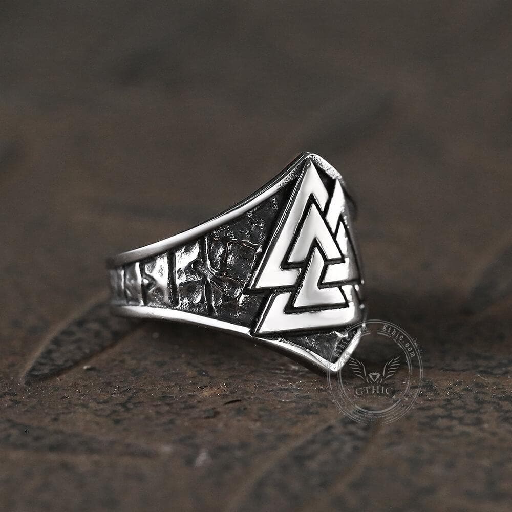 Mysterious Valknut Symbol Ring in Stainless Steel