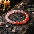 Natural Gradient Pink Yanyuan Agate Bead Bracelet
