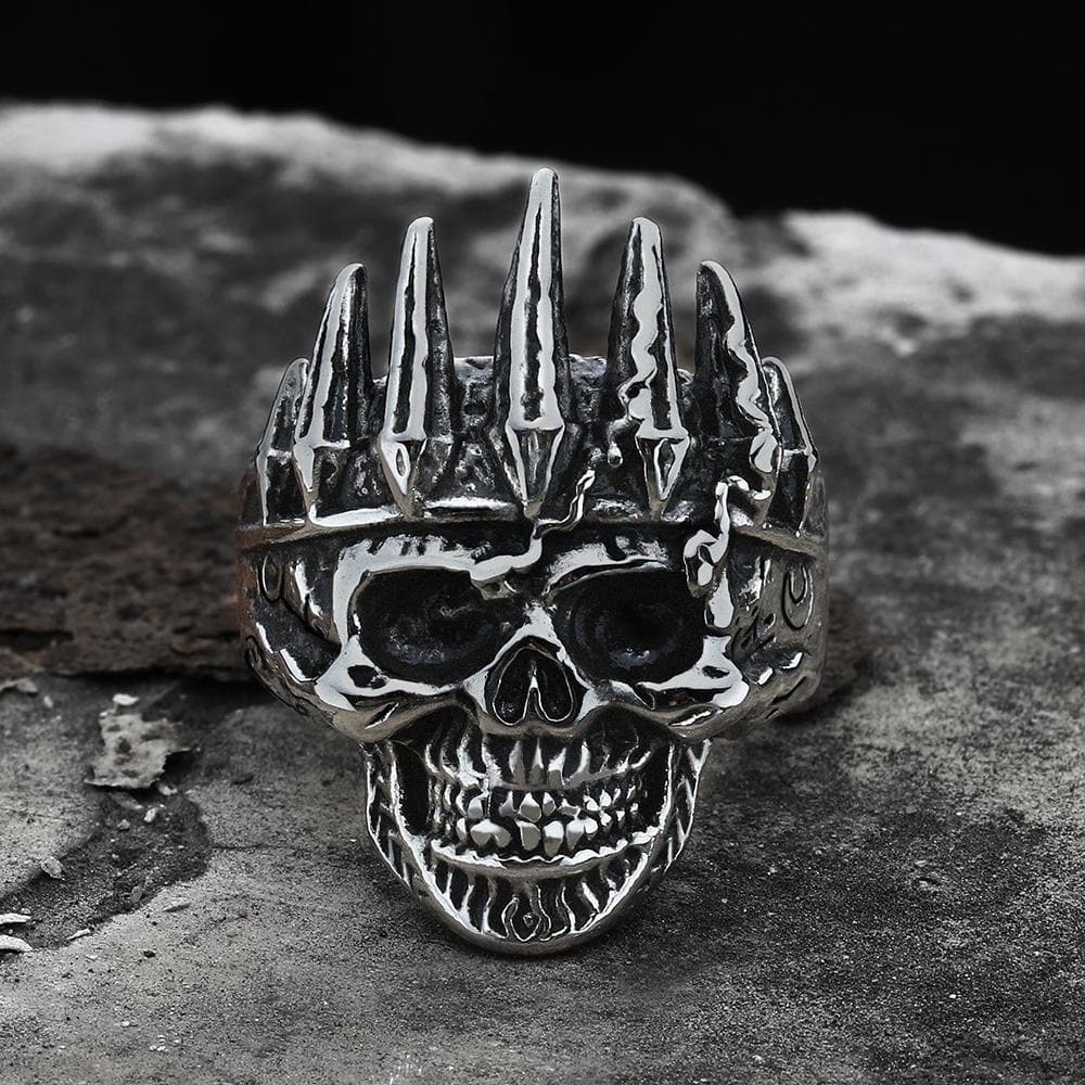 Nobility King Crown Stainless Steel Skull Ring