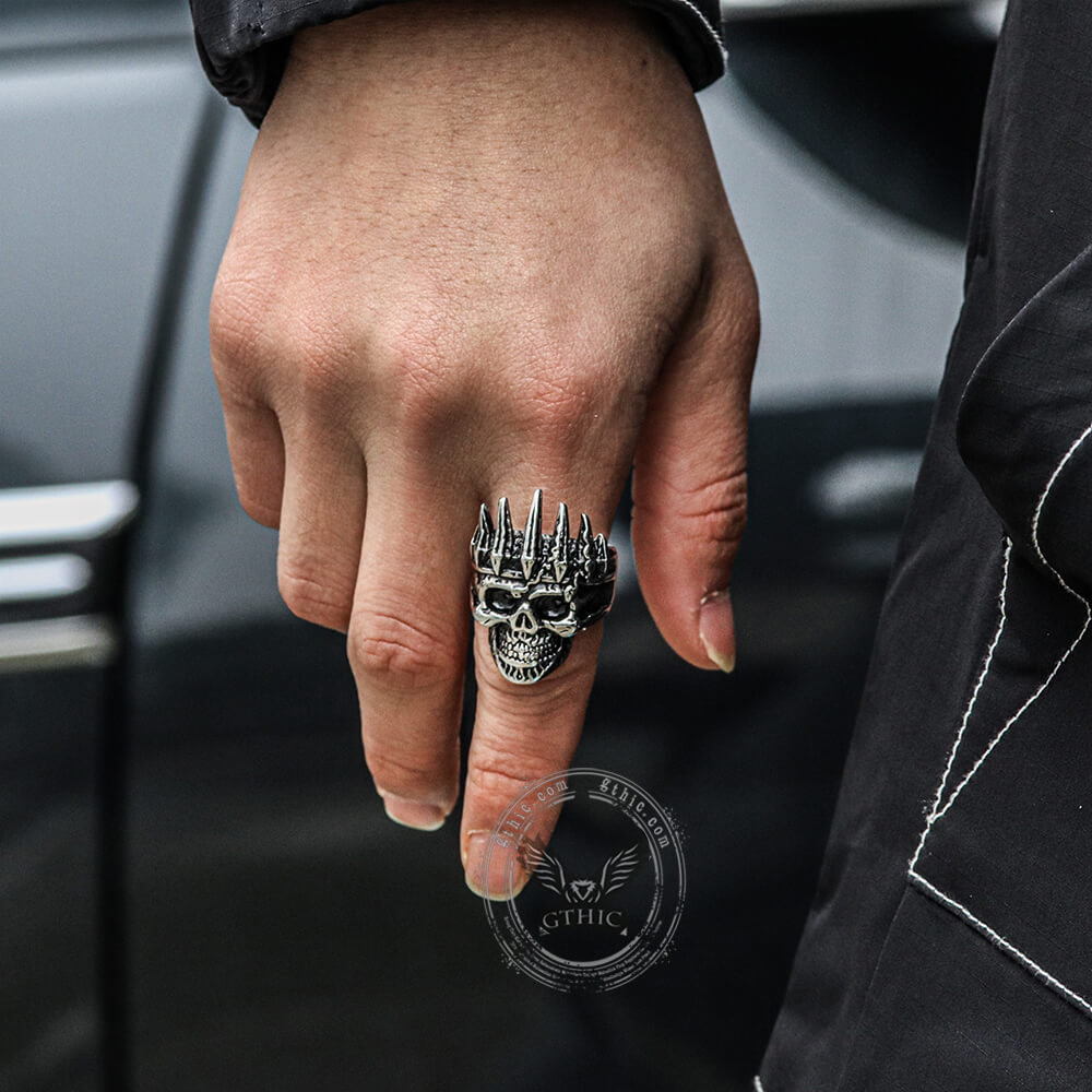 Nobility King Crown Stainless Steel Skull Ring