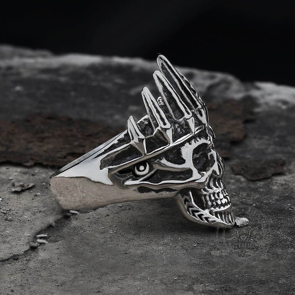 Nobility King Crown Stainless Steel Skull Ring