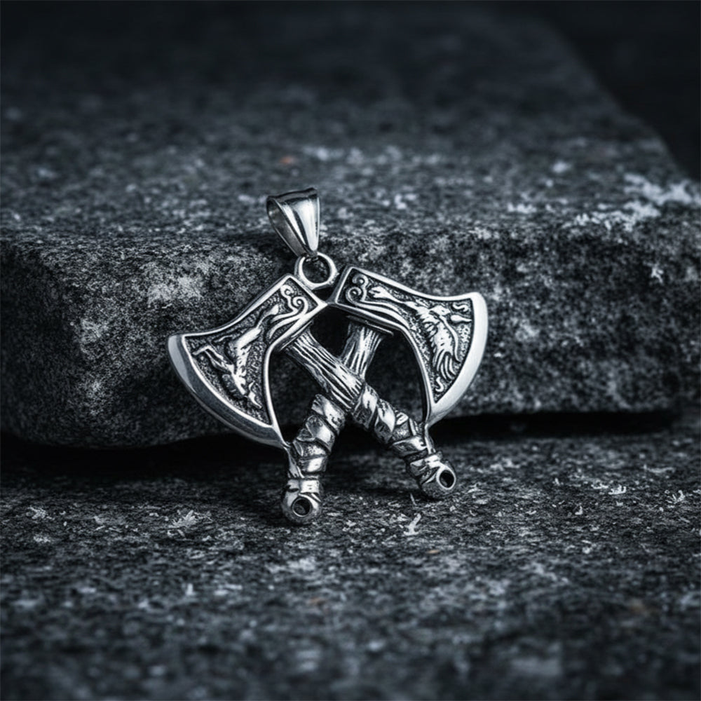 Nordic Axe Viking Pendant in Stainless Steel