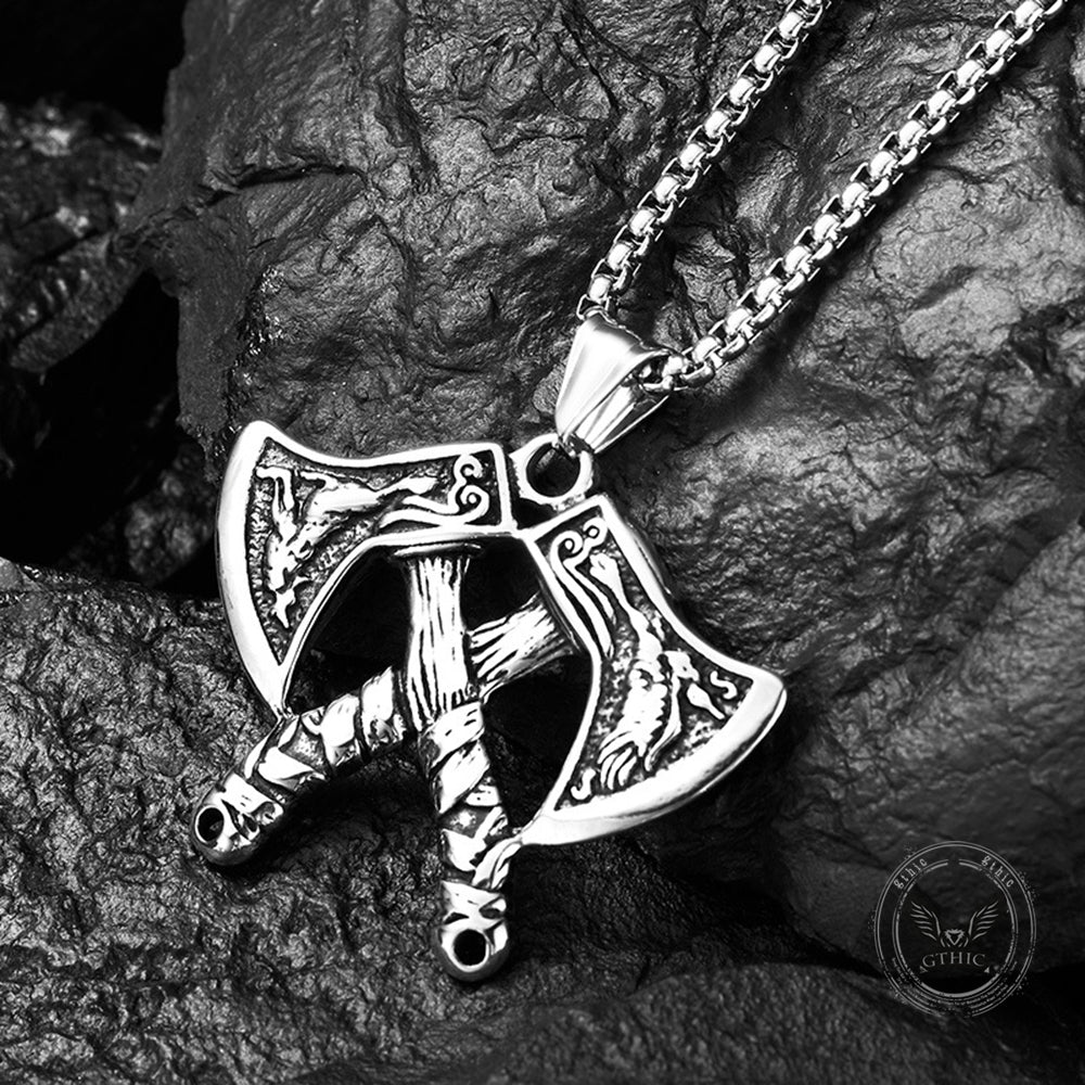 Nordic Axe Viking Pendant in Stainless Steel