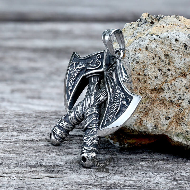 Nordic Axe Viking Pendant in Stainless Steel