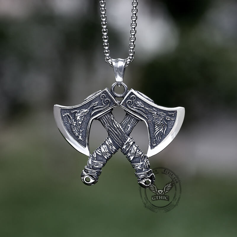 Nordic Axe Viking Pendant in Stainless Steel