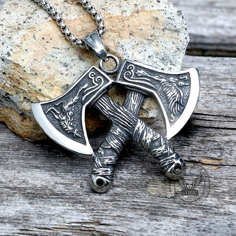 Nordic Axe Viking Pendant in Stainless Steel
