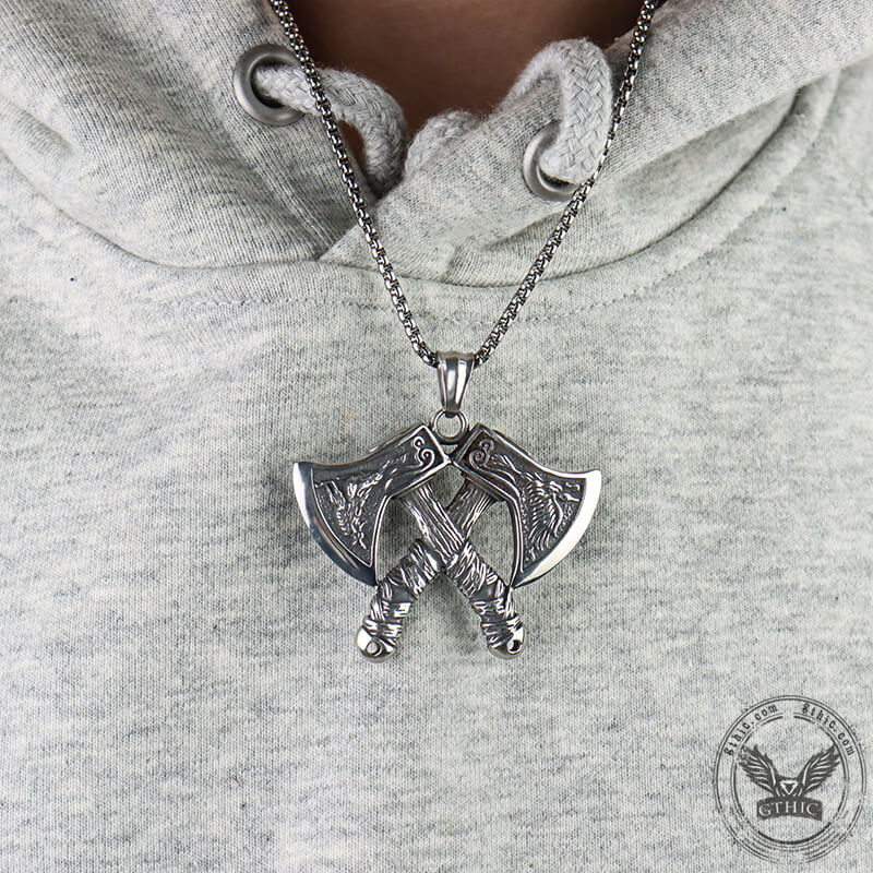 Nordic Axe Viking Pendant in Stainless Steel