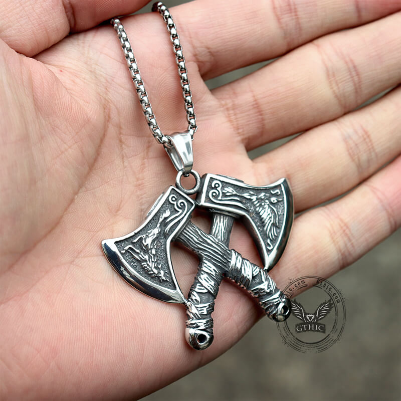 Nordic Axe Viking Pendant in Stainless Steel