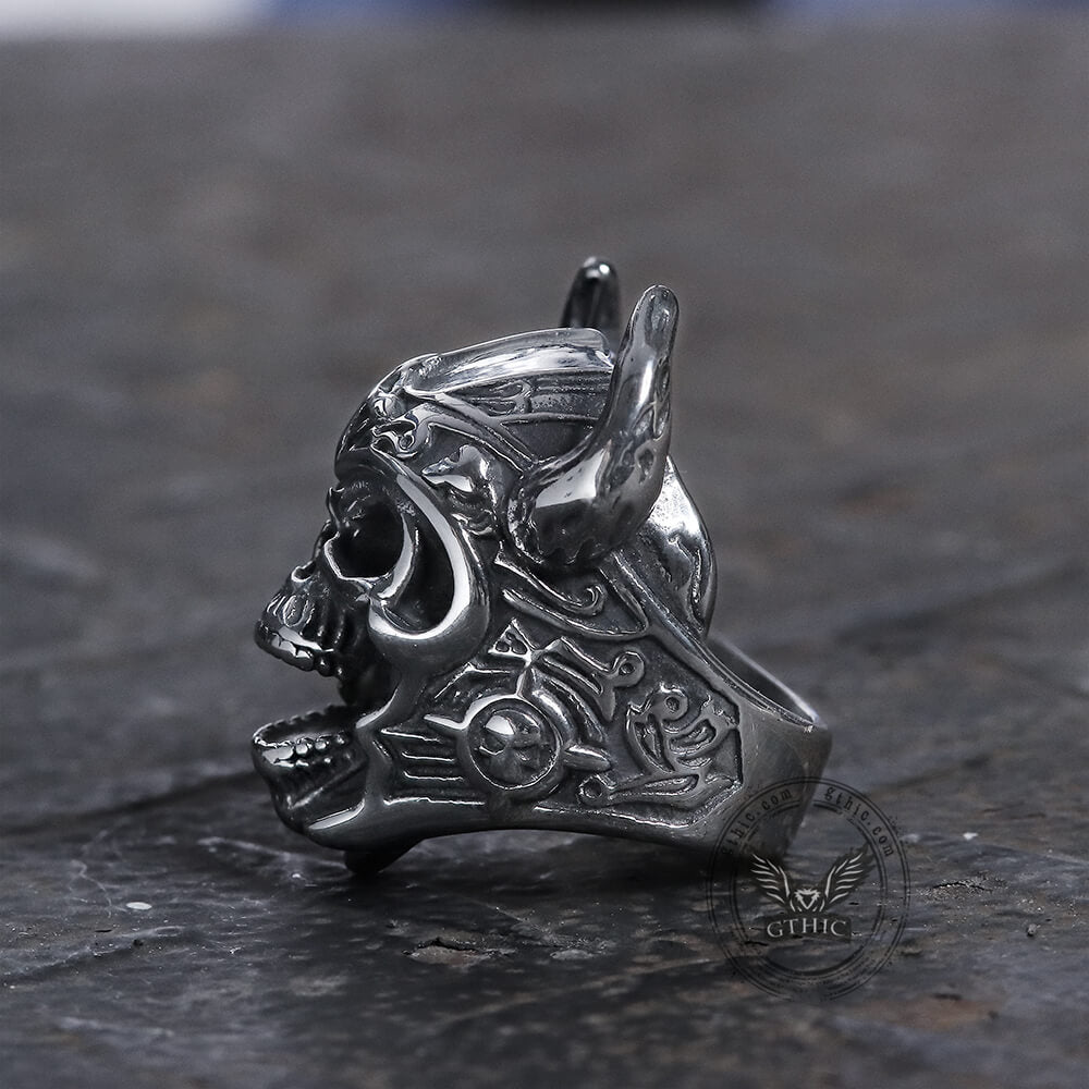Nordic God of War Viking Warrior Skull Ring