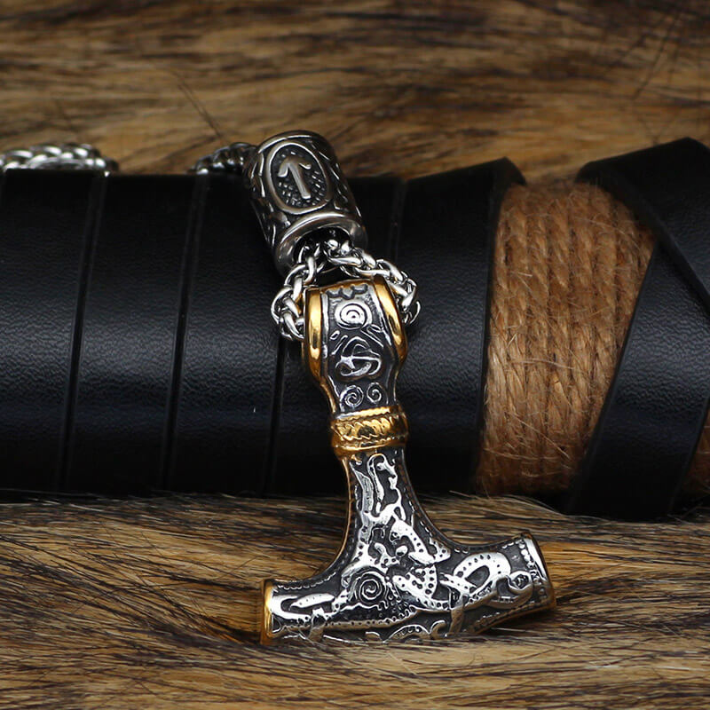 Nordic Thor’s Hammer Pendant in Stainless Steel
