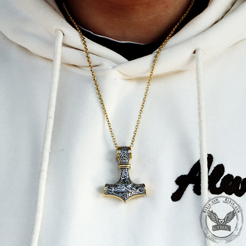 Nordic Thor’s Hammer Pendant in Stainless Steel