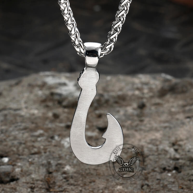 Nordic Viking Fish Hook Pendant in Stainless Steel
