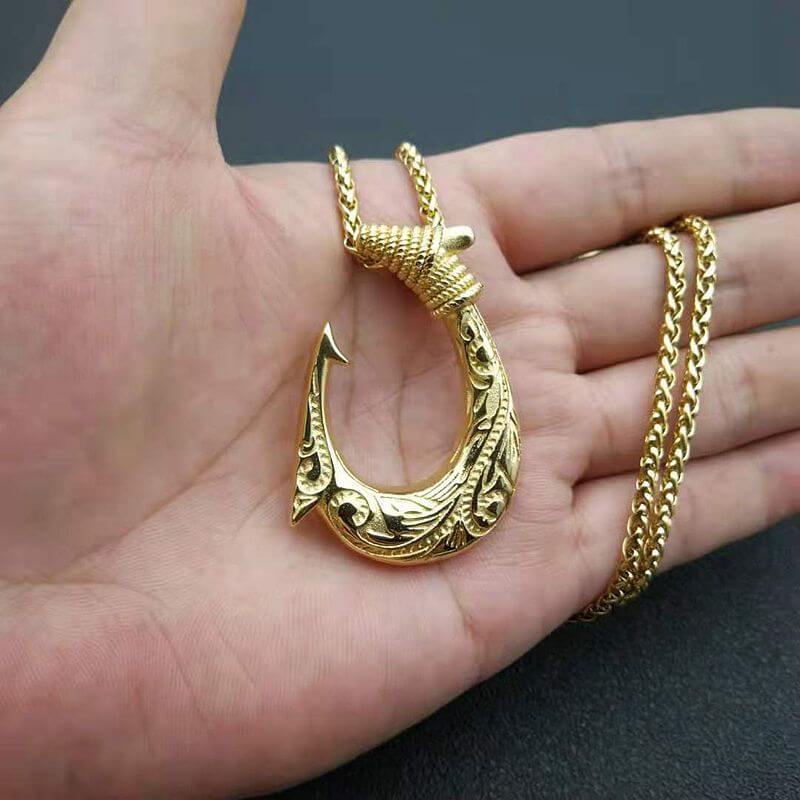 Nordic Viking Fish Hook Pendant in Stainless Steel