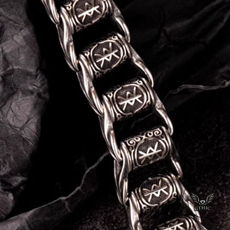 Nordic Viking Rune Bracelet in Stainless Steel