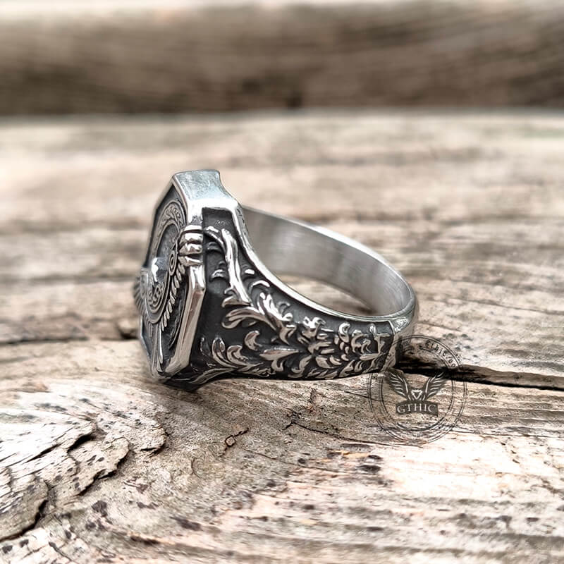 Norse Flying Eagle Viking Ring in Stainless Steel